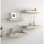 vidaXL Étagères murales flottantes 4 Pièces chêne 40x23x3 8 cm MDF