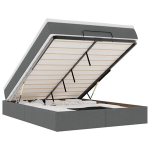 VidaXL Cadre de lit ottoman avec matelas gris foncé 140x200 cm tissu