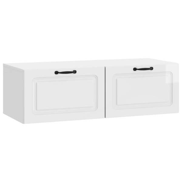 vidaXL Meuble TV mural Montage mural Blanc brillant 98 x 41 x 30 cm