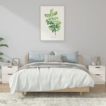 vidaXL Tables de chevet 2 Pièces Blanc Bois d'ingénierie