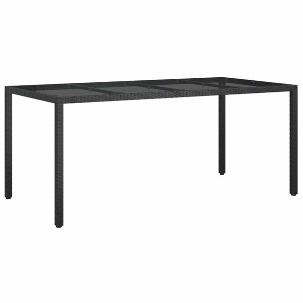 vidaXL Table de jardin pour repas Noir 190 x 90 x 75 cm Poly rotin