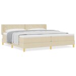 vidaXL Lit à Ressorts avec matelas Crème 200 x 200 cm tissu