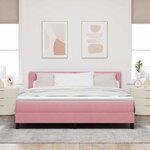 vidaXL Lit à ressorts avec matelas Rose 180 x 200 cm Velours