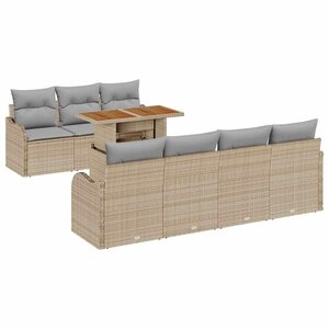 vidaXL Ensemble de canapé de jardin 8 Pièces beige et gris clair