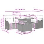 Ensemble de canapé de jardin 6 pièces avec coussins Beige Rotin