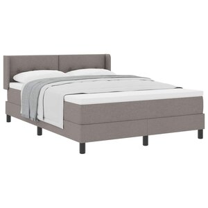vidaXL Lit à ressorts avec tête de lit Taupe 200 x 160 cm tissu