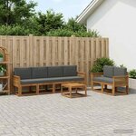 vidaXL Ensemble de canapés d'extérieur 7 Pièces Naturel et Anthracite