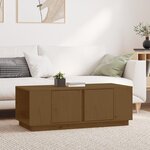 vidaXL Table basse Marron miel 110x50x40 cm Bois massif de pin