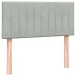vidaXL Sommier à lattes de lit et matelas gris clair 90x210 cm velours