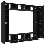 vidaXL Ensemble TV de 8 pièces en Chêne Noir
