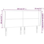 vidaXL Tête de lit avec oreilles Gris foncé 183x23x118/128 cm Tissu