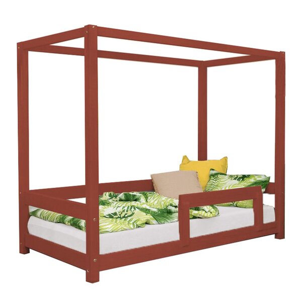 Lit cabane enfant BUNKY 120 x 180 rouge brique