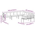 vidaXL Salon de jardin avec coussins 6 Pièces noir acier enduit de poudre