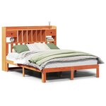 vidaXL Lit bibliothèque sans matelas cire marron 135x190 cm pin massif