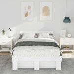 vidaXL Cadre de lit avec tête de lit Blanc 120 x 200 cm Pin massif