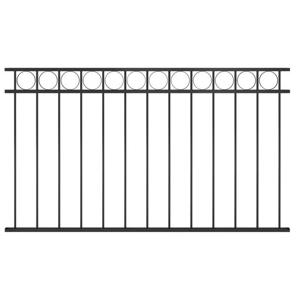 vidaXL Panneau de clôture Acier 1 7x0 8 m Noir