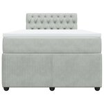 vidaXL Sommier à lattes de lit et matelas Gris clair 120x200cm Velours