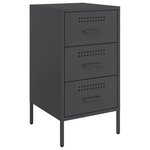 vidaXL Table de chevet noir 36x39x68 cm acier laminé à froid