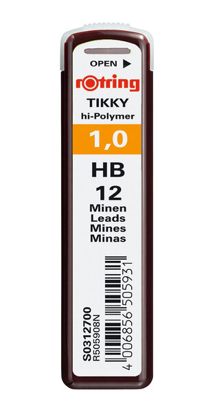 rOtring Tikky Recharge mines pour porte-mines  1 0mm - HB  étui de 12 mines