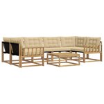 vidaXL Ensemble de canapés d'extérieur 7 pc Blanc et Beige
