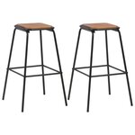 vidaXL Mobilier de bar 3 Pièces Acier Noir et marron