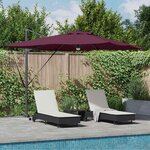 vidaXL Parasol Roma Rouge 286 x 285 x 270 cm Aluminium et polyester