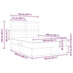 vidaXL Lit avec rangement et matelas Bleu foncé 140 x 200 cm Velours