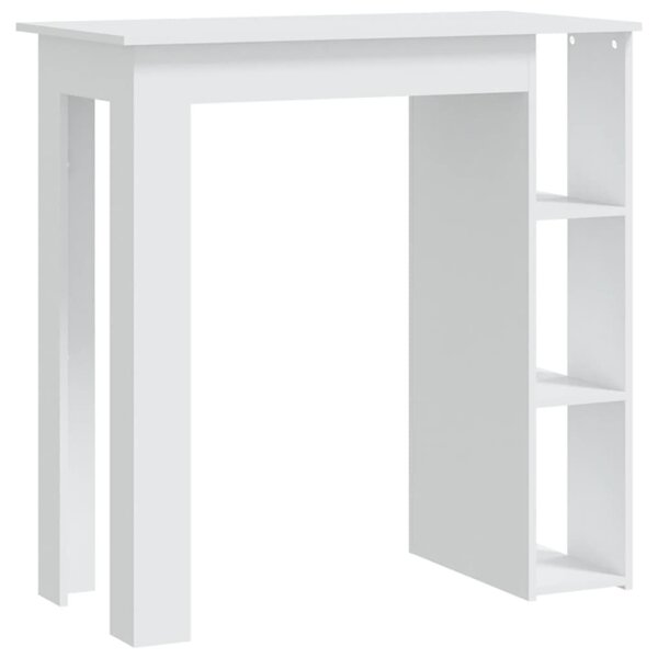 vidaXL Table de bar et étagère Blanc 102x50x103 5 cm Bois d'ingénierie
