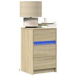 vidaXL Armoire de chevet avec lumières LED chêne sonoma