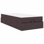 vidaXL Cadre de lit avec matelas Marron foncé 90 x 200 cm tissu