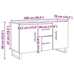 vidaXL Buffet chêne artisanal 100x36x60 cm bois d'ingénierie