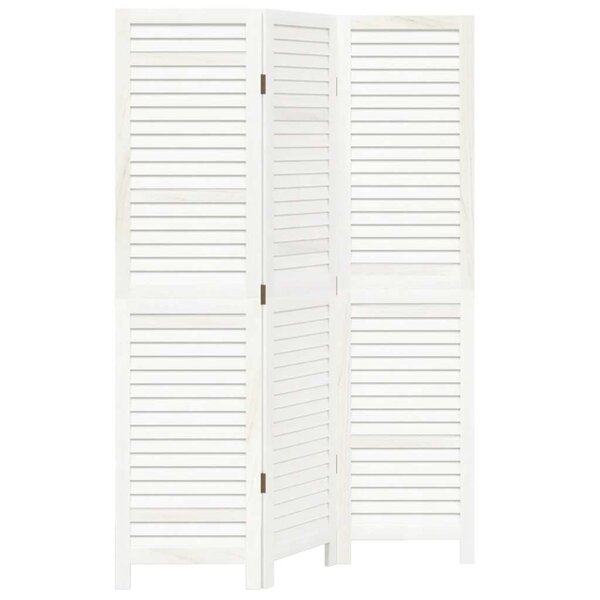 vidaXL Cloison de séparation 3 panneaux blanc bois de paulownia massif
