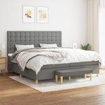 vidaXL Sommier à lattes de lit avec matelas Gris foncé 200x200cm Tissu