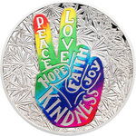 Pièce de monnaie en Argent 1000 Francs g 31.1 (1 oz) Millésime 2019 Plants of the World PEACE AND LOVE