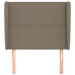 vidaXL Tête de lit avec oreilles Taupe 93x23x118/128 cm Tissu