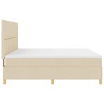 vidaXL Lit à ressorts avec matelas Crème 200 x 200 cm tissu