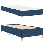 vidaXL Cadre de lit avec matelas Bleu 90 x 190 cm tissu