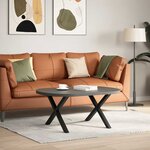 vidaXL Pieds de table basse en forme de X  2 pièces  noir  70 x (42-43) cm  acier