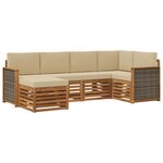 vidaXL Ensemble de canapé d'angle avec coussin 5 Pièces Naturel