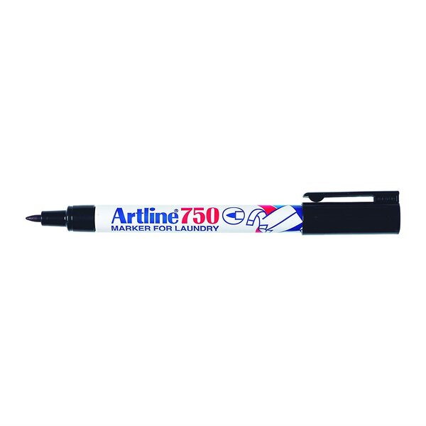 Marqueur '750' spécial 'textile' permanent indélébile pointe conique 0 7 mm noir x 12 artline