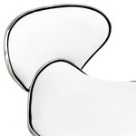 Chaise fauteuil siège de bureau informatique étude similicuir blanc 02_0023986