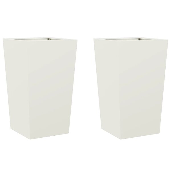 vidaXL Jardinières 2 Pièces blanc 45x45x75 cm acier