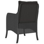 vidaXL Chaises de jardin avec coussins lot de 2 noir résine tressée
