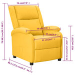 vidaXL Fauteuil inclinable Jaune Tissu