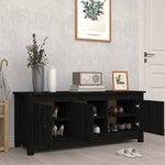 vidaXL Armoire à chaussures Noir 110x38x45 5 cm Bois de pin massif