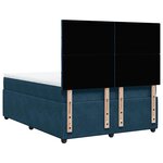 vidaXL Sommier à lattes de lit et matelas Bleu foncé 160x200cm Velours