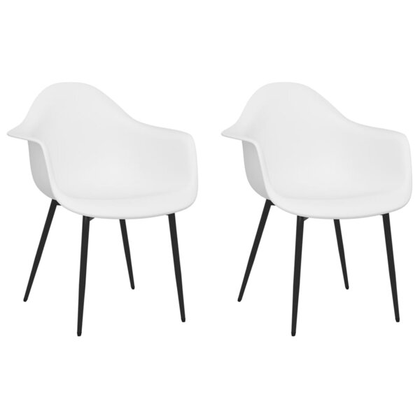 vidaXL Chaises à manger lot de 2 blanc PP
