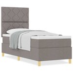 vidaXL Lit à ressorts avec matelas Taupe 80 x 200 cm tissu