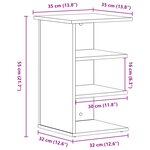Meuble de rangement vidaXL Noir Chêne 35x35x55 cm Bois d'ingénierie