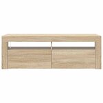 vidaXL Meuble TV avec lumières LED chêne sonoma 120x35x40 cm